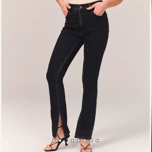 Abercrombie & Fitch Black Curve Love Split Hem Skinny High Rise